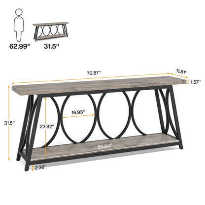 Table console extra longue de 70,9 pouces, table d'appoint pour salon
