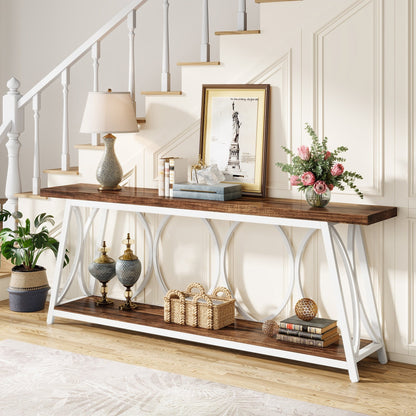 Table console extra longue de 70,9 pouces, table d'appoint pour salon