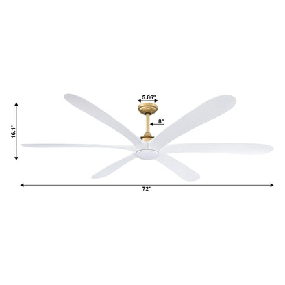 Grand ventilateur de plafond à courant continu à 6 pales en bois flotté de 72 pouces avec lumière et télécommande