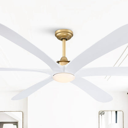 Grand ventilateur de plafond à courant continu à 6 pales en bois flotté de 72 pouces avec lumière et télécommande