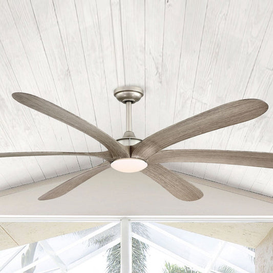 Grand ventilateur de plafond à courant continu à 6 pales en bois flotté de 72 pouces avec lumière et télécommande