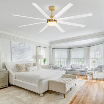 Grand ventilateur de plafond de 72 pouces avec télécommande et éclairage LED - 8 pales
