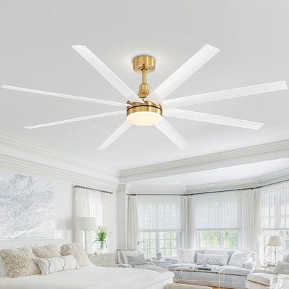 Grand ventilateur de plafond de 72 pouces avec télécommande et éclairage LED - 8 pales
