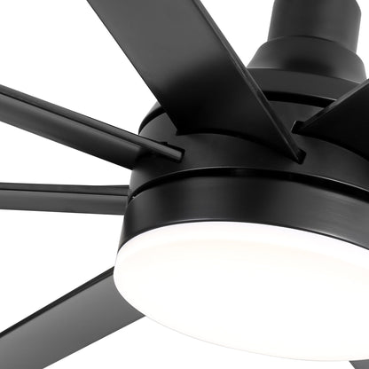 Grand ventilateur de plafond de 72 pouces avec télécommande et éclairage LED - 8 pales
