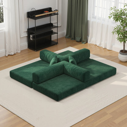 Canapé sectionnel modulaire de 78,8 pouces, canapé convertible en bloc de pudding, canapé-lit sur pied avec accoudoirs, canapé-lit confortable