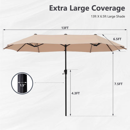 Ensemble de salle à manger de patio 8 pièces MAISON ARTS avec parasol de patio de 13 pieds