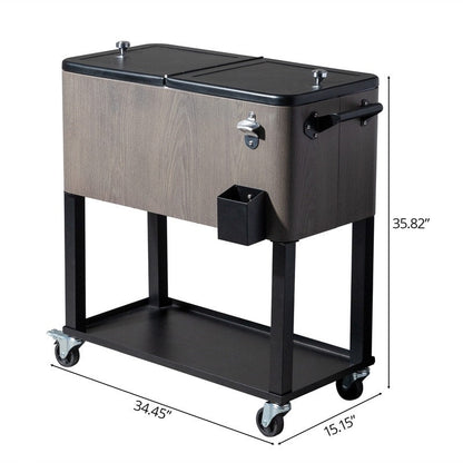 Glacière à boissons roulante pour patio 80 QT - 80 QT