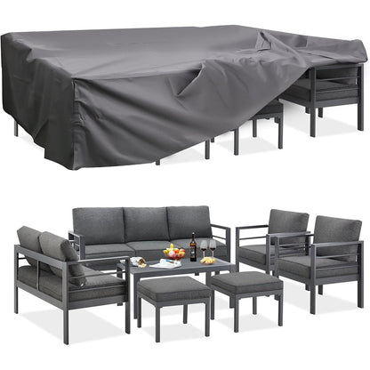 Ensemble de meubles de patio en aluminium AECOJOY 7 pièces Ensemble de conversation d'extérieur