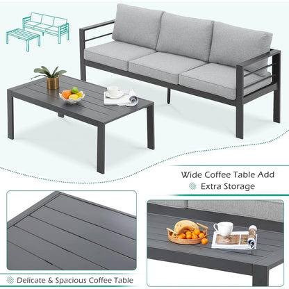 Ensemble de meubles de patio en aluminium AECOJOY 7 pièces Ensemble de conversation d'extérieur