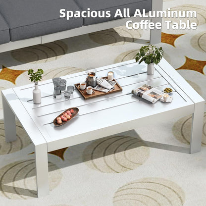 Ensemble de meubles de patio en aluminium AECOJOY 7 pièces Ensemble de conversation d'extérieur