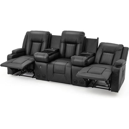 Canapé inclinable manuel AECOJOY pour camping-car, siège de cinéma maison en polyuréthane avec console