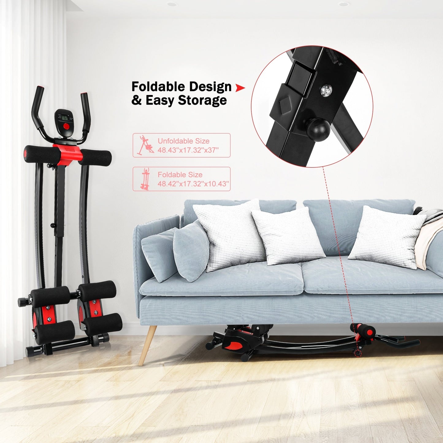 Appareil abdominal pliable pour exercices abdominaux à domicile