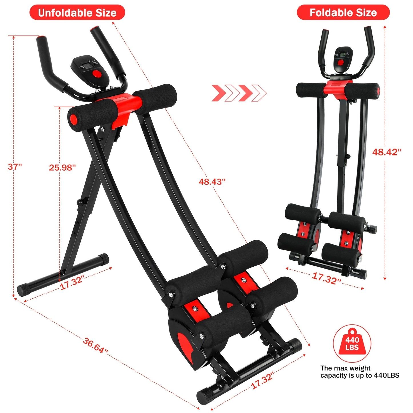 Appareil abdominal pliable pour exercices abdominaux à domicile