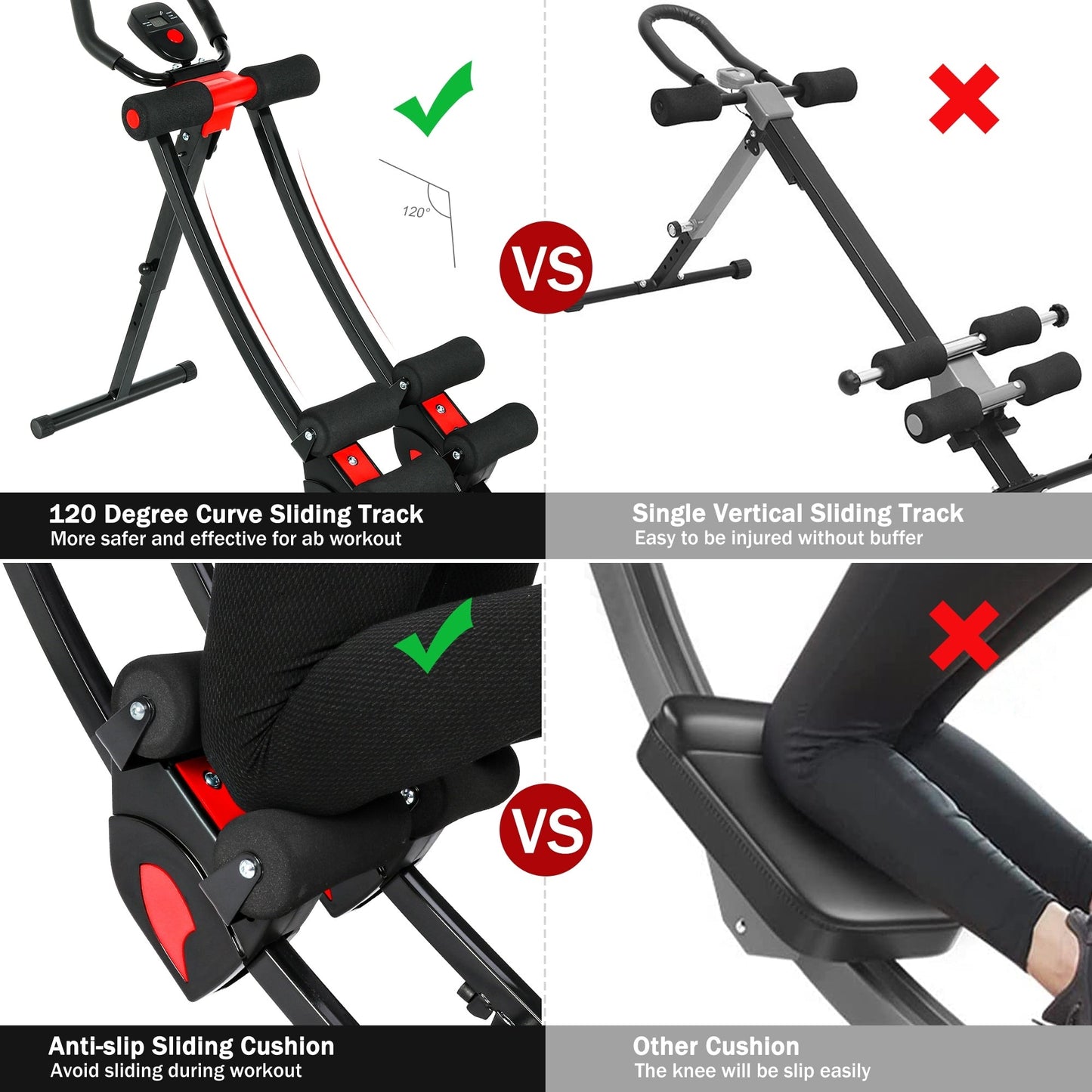 Appareil abdominal pliable pour exercices abdominaux à domicile