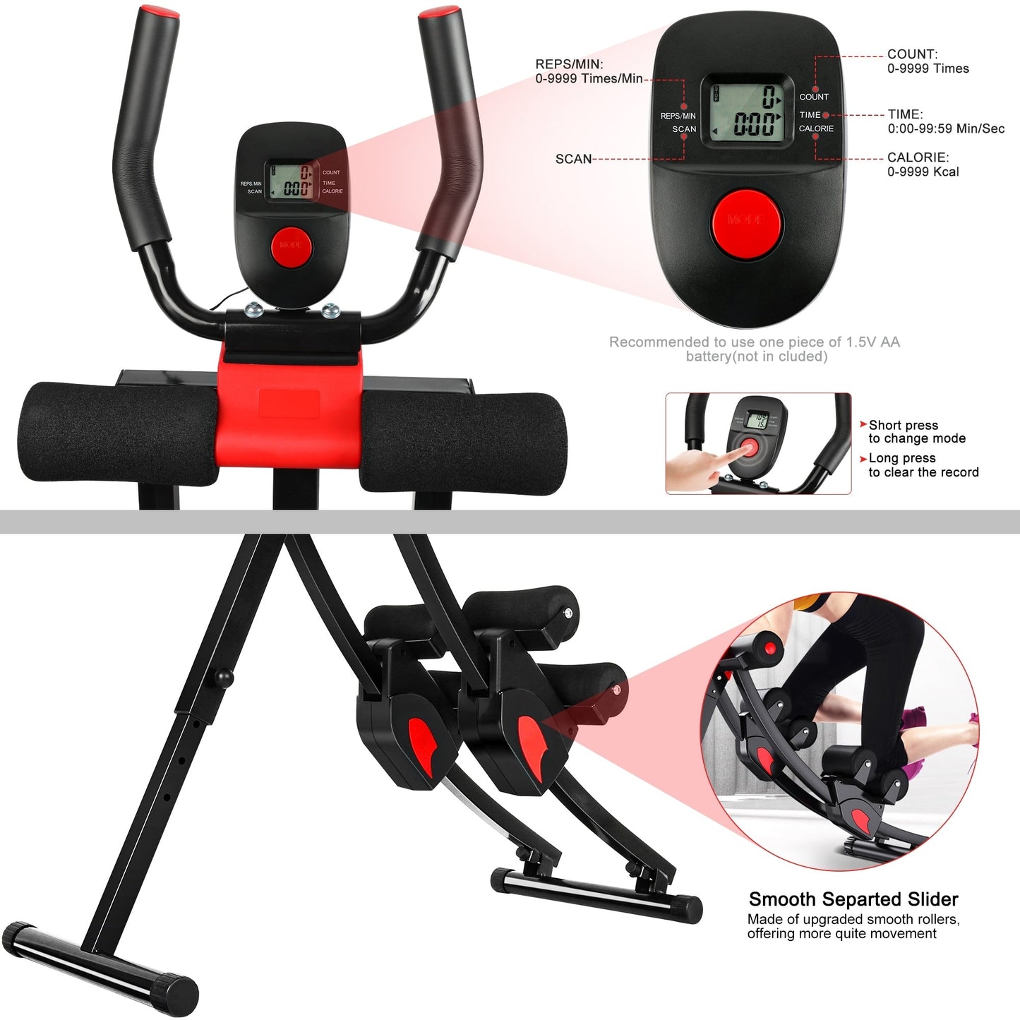 Appareil abdominal pliable pour exercices abdominaux à domicile