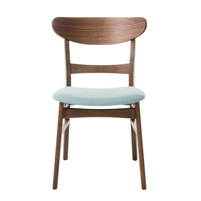 Chaise de salle à manger Abrielle en bois d'hévéa rembourrée de style milieu de siècle (lot de 2) par Christopher Knight Home
