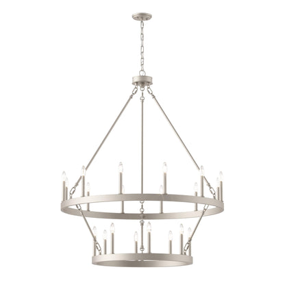 Lustre rond en forme de roue de chariot de style ferme moderne Acroma à 20 lumières de 40 po avec UL