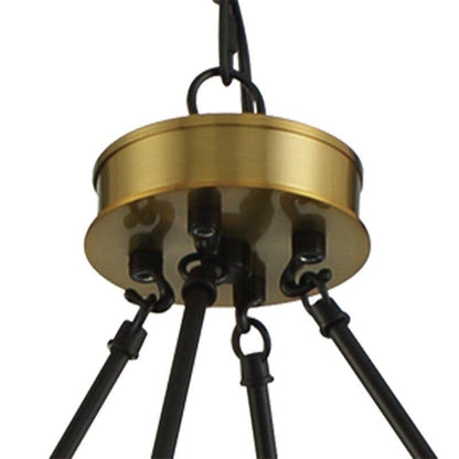 Lustre Acroma Farmhouse à 12 lumières, 40 po, en forme de roue de chariot, certifié UL - 40 po P x 138 po H