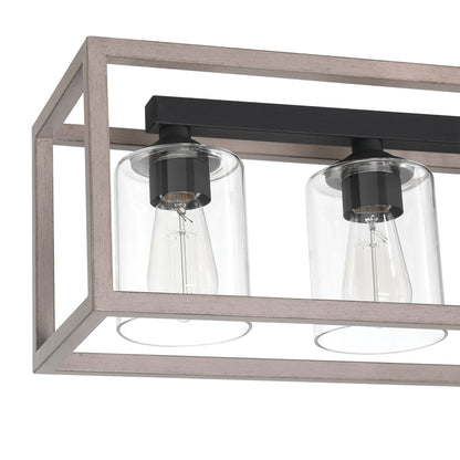 Lustre linéaire rectangulaire Allegray Farmhouse de 52 po à 7 lumières pour îlot de cuisine