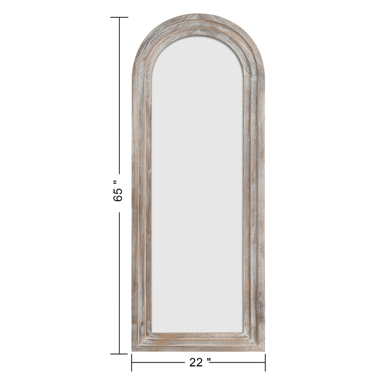 Miroir rustique en bois vieilli Dovelina, miroir de sol pleine longueur