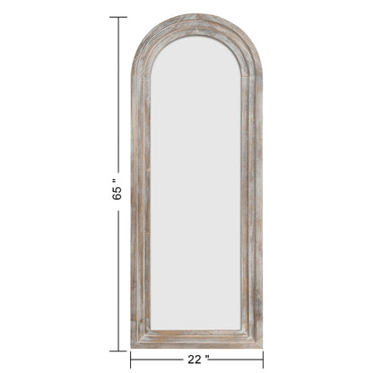 Miroir rustique en bois vieilli Dovelina, miroir de sol pleine longueur