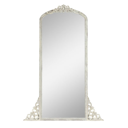 Miroir de sol sculpté en bois massif de forme arquée sur toute la longueur