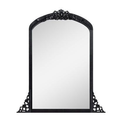 Miroir de sol sculpté en bois massif de forme arquée sur toute la longueur