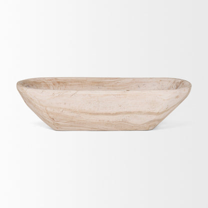 Bol oblong extra large Athena en bois récupéré noir-brun - 26,0 L x 10,0 l x 7,0 H