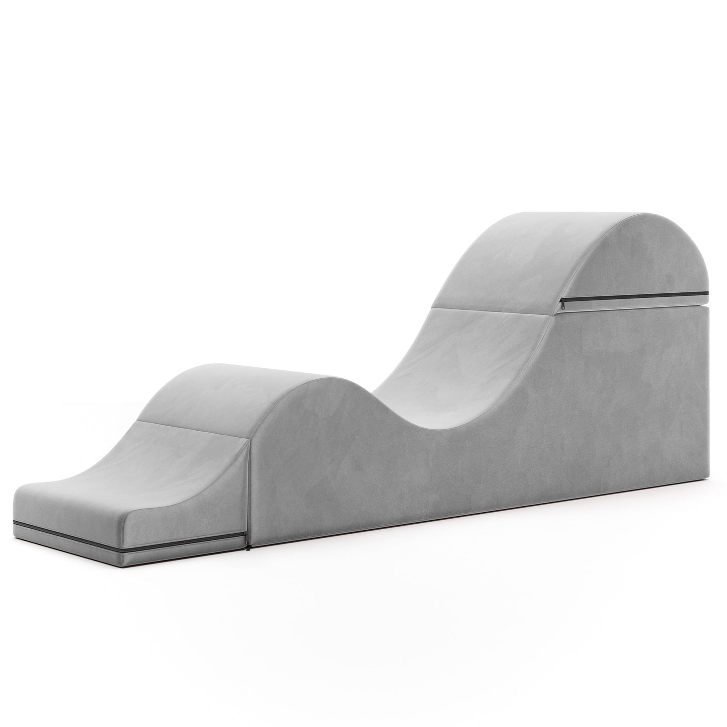 Chaise longue convertible Avana Kami / Yoga et massage - Ottomane 2 en 1 avec fauteuil de yoga pliable dissimulé, microvelours - N/A