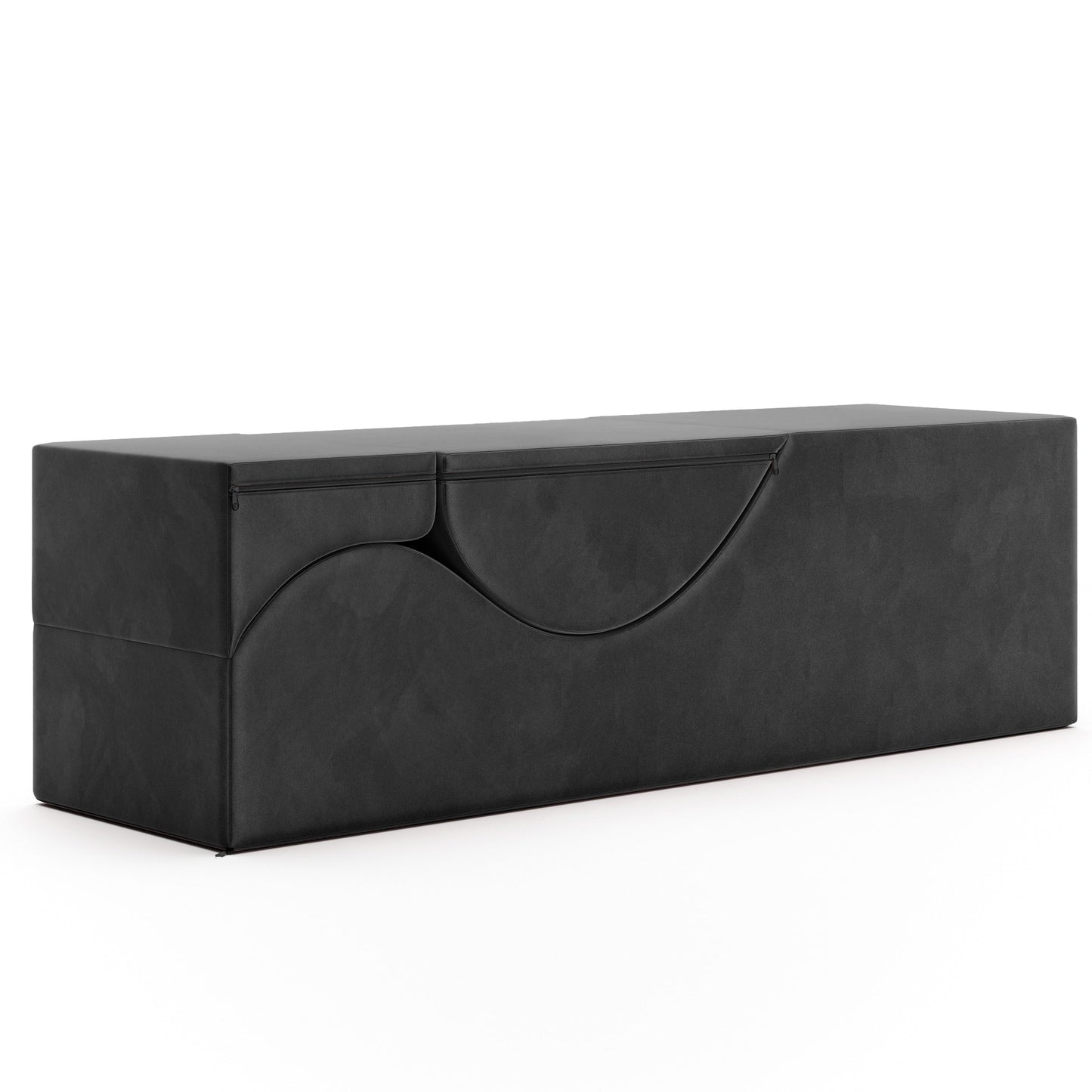 Chaise longue convertible Avana Kami / Yoga et massage - Ottomane 2 en 1 avec fauteuil de yoga pliable dissimulé, microvelours - N/A