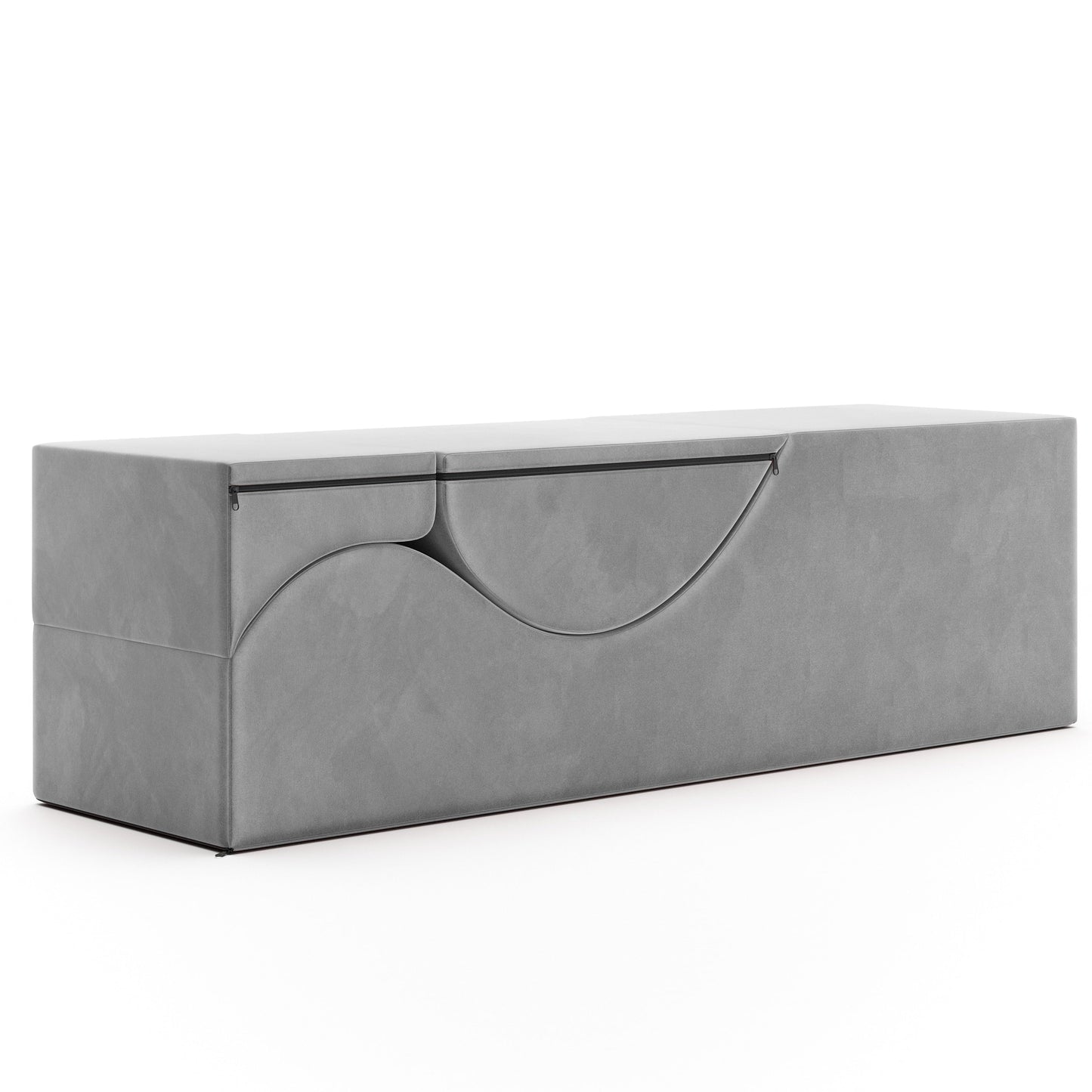 Chaise longue convertible Avana Kami / Yoga et massage - Ottomane 2 en 1 avec fauteuil de yoga pliable dissimulé, microvelours - N/A