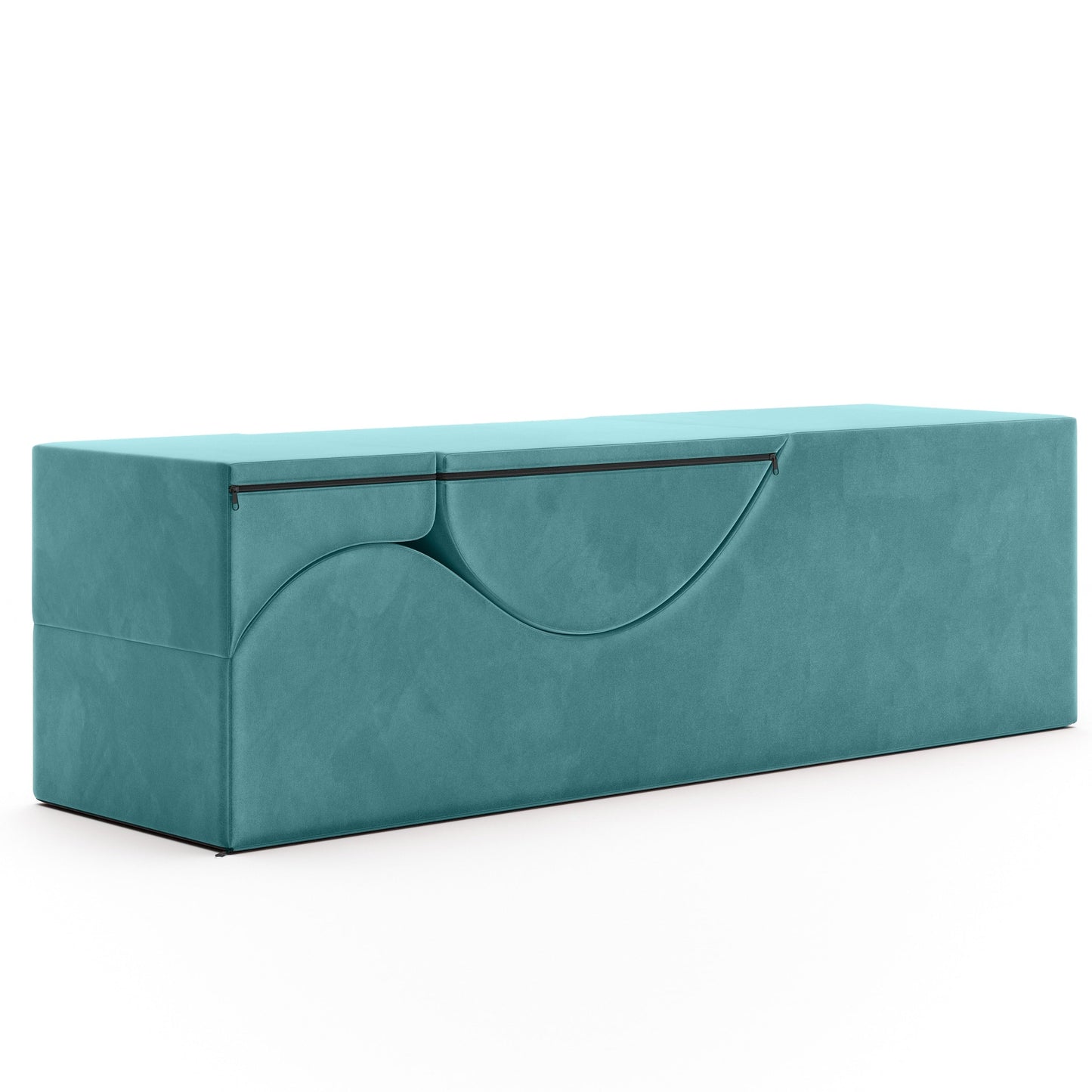 Chaise longue convertible Avana Kami / Yoga et massage - Ottomane 2 en 1 avec fauteuil de yoga pliable dissimulé, microvelours - N/A
