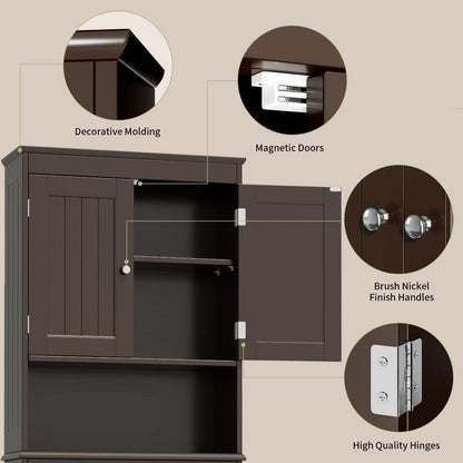 Meuble de rangement pour salle de bain, meuble de rangement pour toilettes, étagère de salle de bain au-dessus des toilettes, toilettes gain de place
