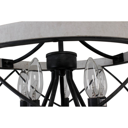 Lustre cage rustique en bois Bella Depot à 5 lumières, éclairage à intensité variable, suspension réglable de 15,7 pouces pour îlot de cuisine
