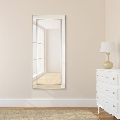 Miroir mural rectangulaire biseauté transparent HD pour salle de bain, coiffeuse et chambre à coucher, 3 tailles