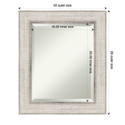 Miroir mural de salle de bain en bois biseauté - Cadre argenté Treillis - Argent Treillis