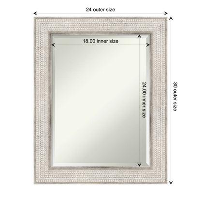 Miroir mural de salle de bain en bois biseauté - Cadre argenté Treillis - Argent Treillis