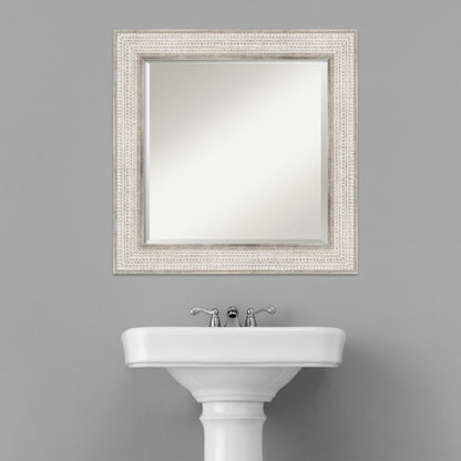 Miroir mural de salle de bain en bois biseauté - Cadre argenté Treillis - Argent Treillis