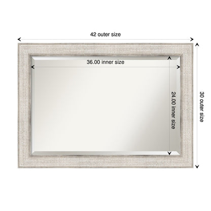 Miroir mural de salle de bain en bois biseauté - Cadre argenté Treillis - Argent Treillis