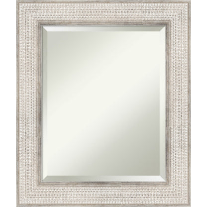Miroir mural de salle de bain en bois biseauté - Cadre argenté Treillis - Argent Treillis