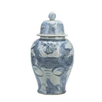 Pot de fleurs Silla en porcelaine bleue et blanche