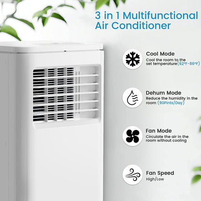 Climatiseurs portables Bossin 8 000 BTU (Ashrae), 5 000 BTU (SACC) 3 en 1 avec télécommande, refroidisseur d'air portable pour pièce silencieuse - 880 V