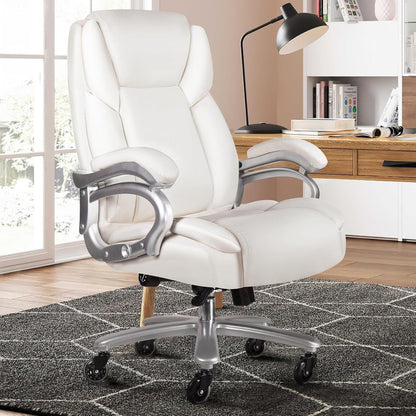 Chaise de bureau exécutive Bossin Big and Tall, chaise ergonomique à support lombaire réglable de 500 lb avec dossier haut en cuir PU pour ordinateur