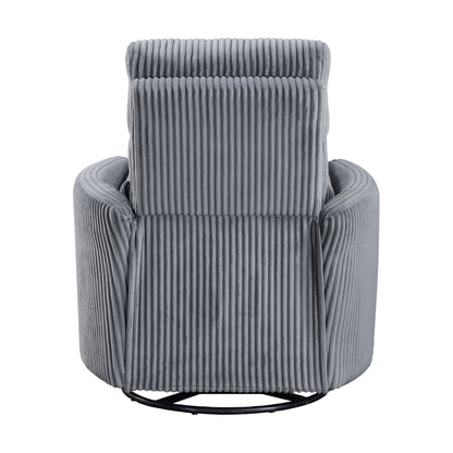 Fauteuil inclinable manuel pivotant en velours côtelé Braidy