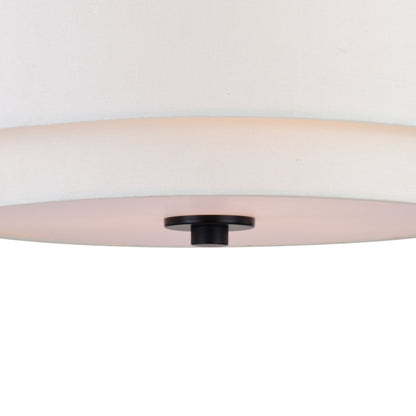 Plafonnier moderne du milieu du siècle de Burnaby avec abat-jour tambour en lin blanc