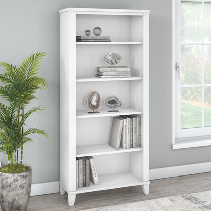 Bibliothèque haute à 5 étagères Bush Furniture Somerset avec tablettes réglables