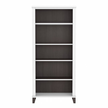 Bibliothèque haute à 5 étagères Bush Furniture Somerset avec tablettes réglables