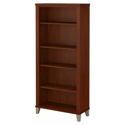 Bibliothèque haute à 5 étagères Bush Furniture Somerset avec tablettes réglables
