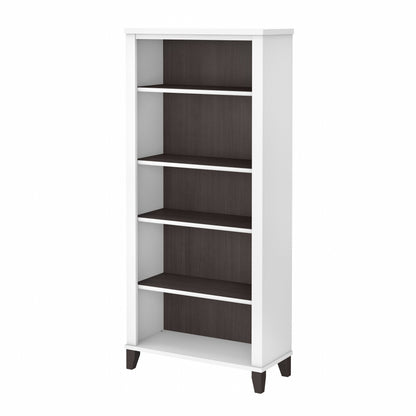 Bibliothèque haute à 5 étagères Bush Furniture Somerset avec tablettes réglables