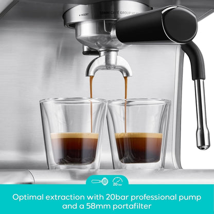 Machine à expresso tout-en-un CASABREWS Ultra avec écran LCD, argent